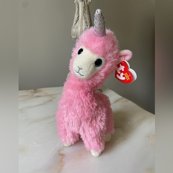 TY Beanie Baby Plush Stuffed Animal LANA the Pink Sparkly Llama Llamacorn NWT - Picture 2 of 13